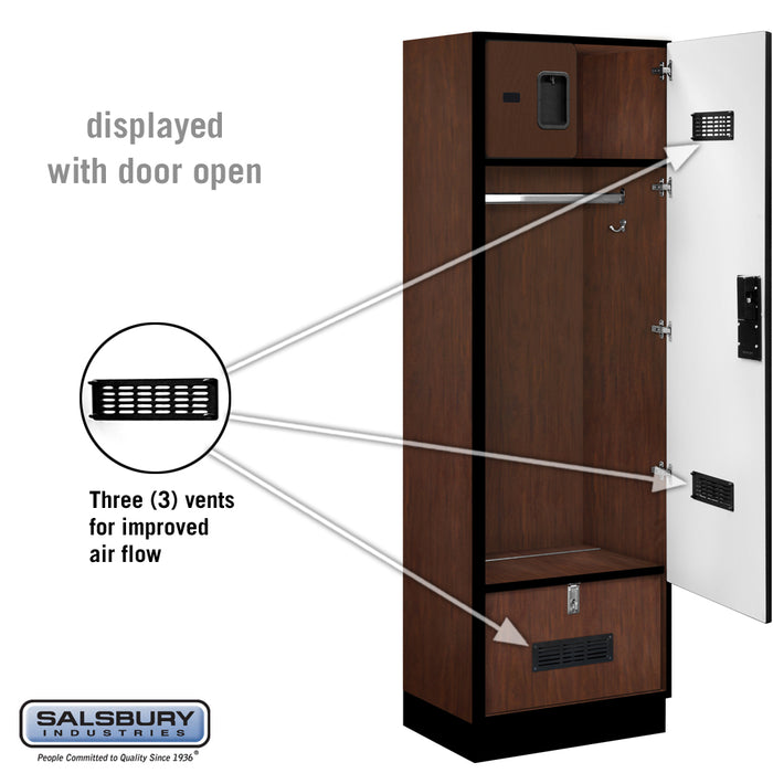 Salsbury 24" Wide Designer Wood Gear Locker - 6 Feet High - 18 Inches Deep - Mahogany - Hasps - Sweatfully