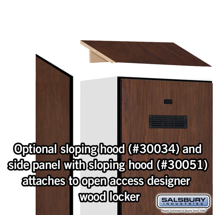 Salsbury 24" Wide Designer Wood Gear Locker - 6 Feet High - 18 Inches Deep - Mahogany - Black Electronic Locks - Sweatfully