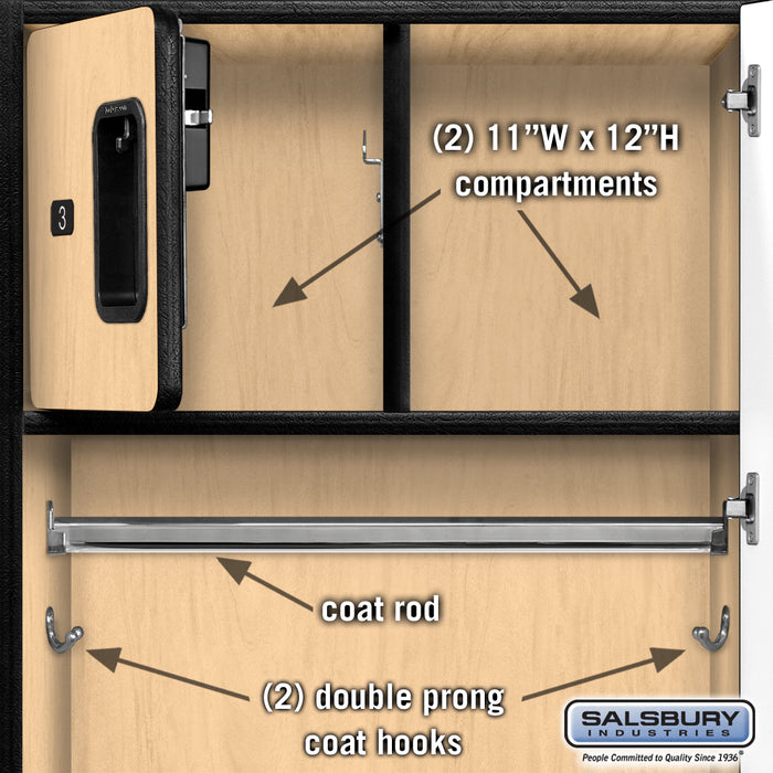 Salsbury 24" Wide Designer Wood Gear Locker - 6 Feet High - 18 Inches Deep - Maple - Hasps - Sweatfully