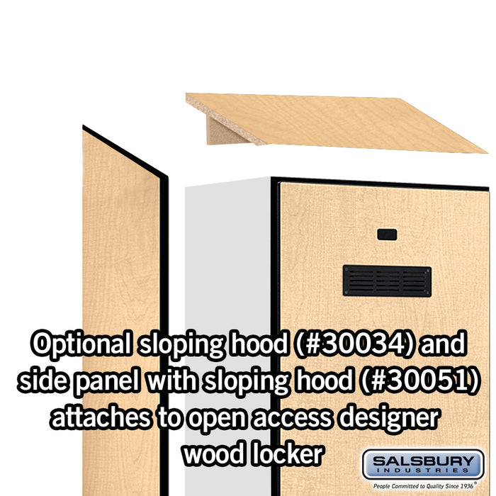 Salsbury 24" Wide Designer Wood Gear Locker - 6 Feet High - 18 Inches Deep - Maple - Black Resettable Locks - Sweatfully
