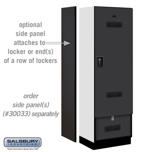 Salsbury 24" Wide Designer Wood Gear Locker - 6 Feet High - 18 Inches Deep - Black - Black Resettable Locks - Sweatfully