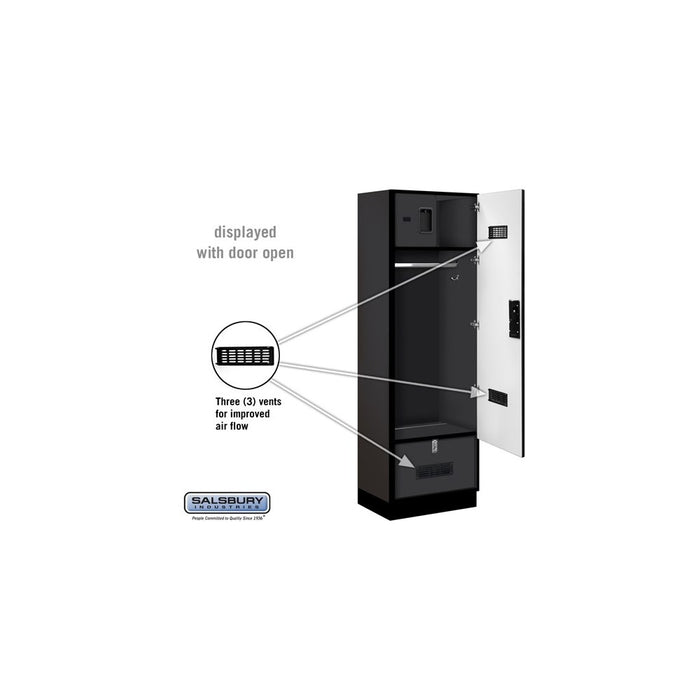 Salsbury 24" Wide Designer Wood Gear Locker - 6 Feet High - 18 Inches Deep - Black - Black Resettable Locks - Sweatfully