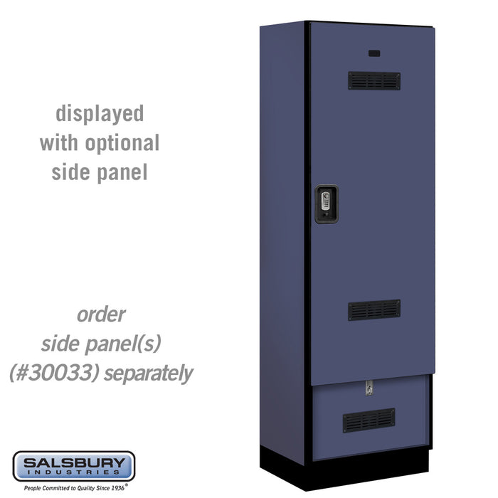 Salsbury 24" Wide Designer Wood Gear Locker - 6 Feet High - 18 Inches Deep - Blue - Silver Resettable Locks - Sweatfully