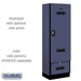 Salsbury 24" Wide Designer Wood Gear Locker - 6 Feet High - 18 Inches Deep - Blue - Silver Resettable Locks - Sweatfully