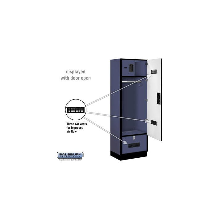Salsbury 24" Wide Designer Wood Gear Locker - 6 Feet High - 18 Inches Deep - Blue - Silver Resettable Locks - Sweatfully