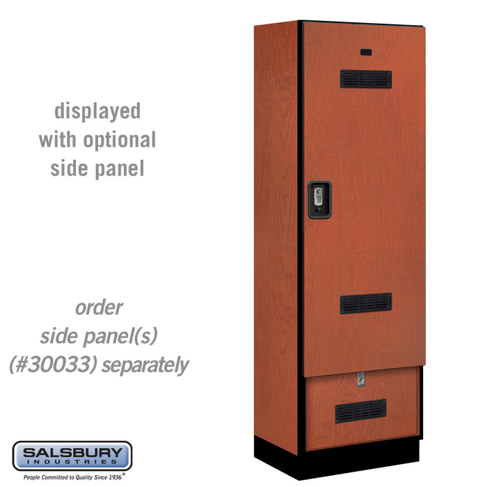 Salsbury 24" Wide Designer Wood Gear Locker - 6 Feet High - 18 Inches Deep - Cherry - Silver Resettable Locks - Sweatfully