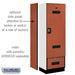 Salsbury 24" Wide Designer Wood Gear Locker - 6 Feet High - 18 Inches Deep - Cherry - Silver Resettable Locks - Sweatfully