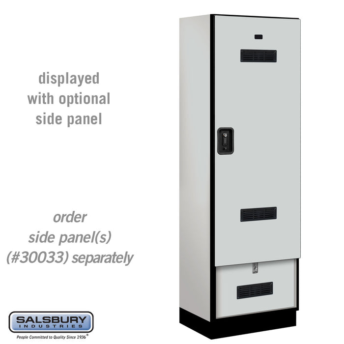 Salsbury 24" Wide Designer Wood Gear Locker - 6 Feet High - 18 Inches Deep - Gray - Black Resettable Locks - Sweatfully