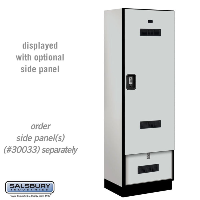 Salsbury 24" Wide Designer Wood Gear Locker - 6 Feet High - 18 Inches Deep - Gray - Silver Resettable Locks - Sweatfully