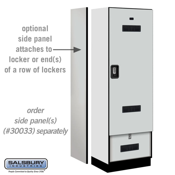 Salsbury 24" Wide Designer Wood Gear Locker - 6 Feet High - 18 Inches Deep - Gray - Silver Resettable Locks - Sweatfully