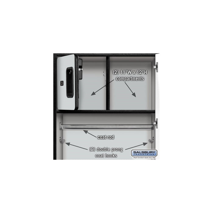 Salsbury 24" Wide Designer Wood Gear Locker - 6 Feet High - 18 Inches Deep - Gray - Silver Resettable Locks - Sweatfully
