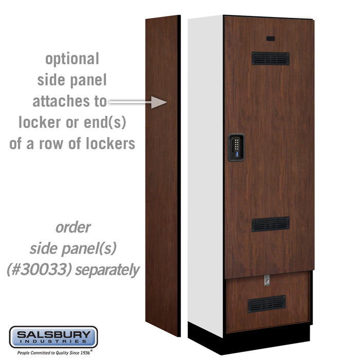 Salsbury 24" Wide Designer Wood Gear Locker - 6 Feet High - 18 Inches Deep - Mahogany - Black Electronic Locks - Sweatfully