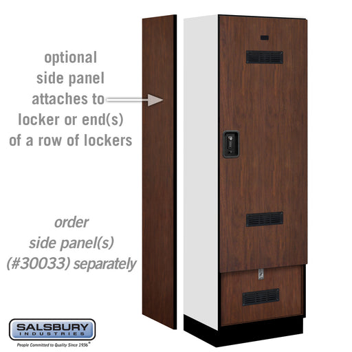 Salsbury 24" Wide Designer Wood Gear Locker - 6 Feet High - 18 Inches Deep - Mahogany - Black Resettable Locks - Sweatfully