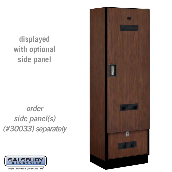 Salsbury 24" Wide Designer Wood Gear Locker - 6 Feet High - 18 Inches Deep - Mahogany - Silver Electronic Locks - Sweatfully