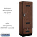 Salsbury 24" Wide Designer Wood Gear Locker - 6 Feet High - 18 Inches Deep - Mahogany - Silver Electronic Locks - Sweatfully