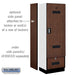 Salsbury 24" Wide Designer Wood Gear Locker - 6 Feet High - 18 Inches Deep - Mahogany - Silver Electronic Locks - Sweatfully