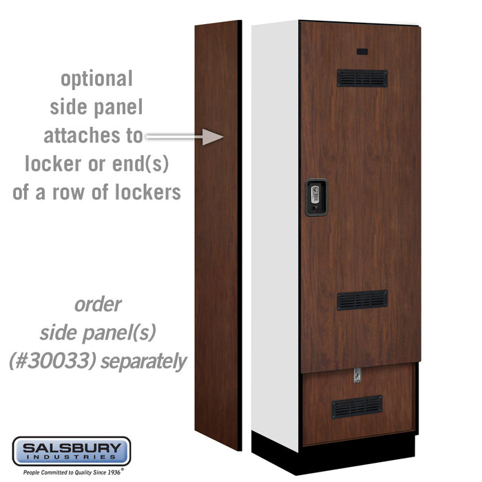 Salsbury 24" Wide Designer Wood Gear Locker - 6 Feet High - 18 Inches Deep - Mahogany - Silver Resettable Locks - Sweatfully