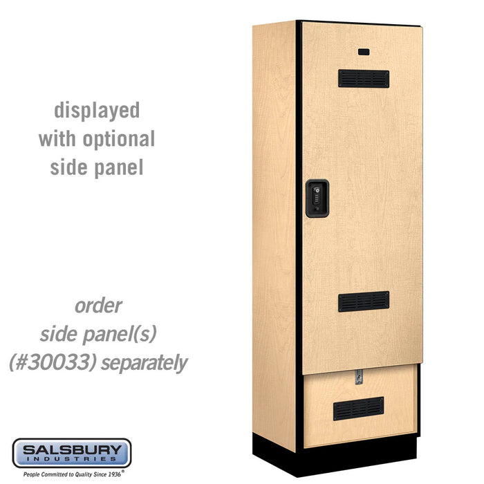 Salsbury 24" Wide Designer Wood Gear Locker - 6 Feet High - 18 Inches Deep - Maple - Black Resettable Locks - Sweatfully
