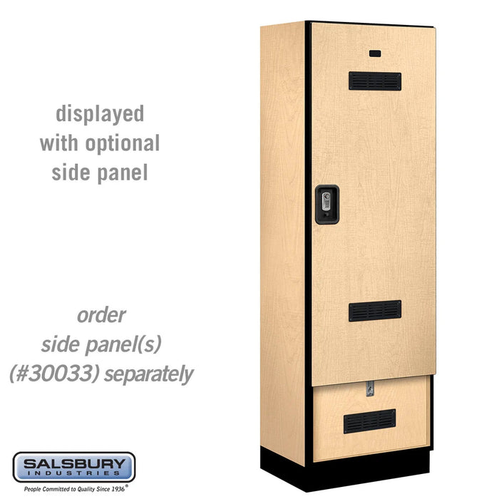 Salsbury 24" Wide Designer Wood Gear Locker - 6 Feet High - 18 Inches Deep - Maple - Silver Resettable Locks - Sweatfully