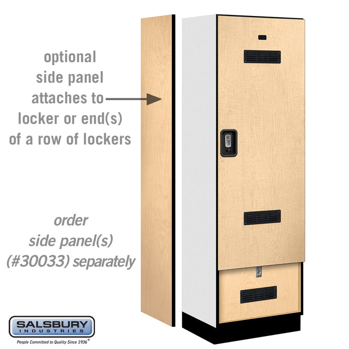 Salsbury 24" Wide Designer Wood Gear Locker - 6 Feet High - 18 Inches Deep - Maple - Silver Resettable Locks - Sweatfully