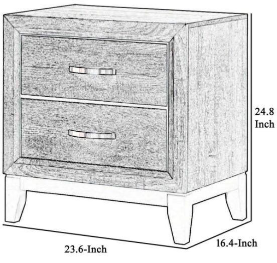 Furniture of America Lucien Modern Wood Nightstand with 2 Drawers - Sweatfully