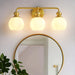 Irvine Gold Modern Frosted Glass 3-Light Vanity Light - Sweatfully