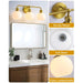 Irvine Gold Modern Frosted Glass 3-Light Vanity Light - Sweatfully