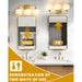 Irvine Gold Modern Frosted Glass 3-Light Vanity Light - Sweatfully
