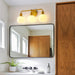 Irvine Gold Modern Frosted Glass 3-Light Vanity Light - Sweatfully