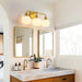 Irvine Gold Modern Frosted Glass 3-Light Vanity Light - Sweatfully