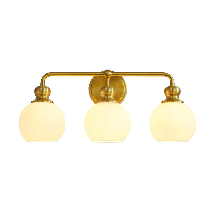 Irvine Gold Modern Frosted Glass 3-Light Vanity Light - Sweatfully