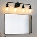 Irvine Black Modern Clear Glass 4-Light Vanity Light - Sweatfully