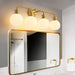 Irvine Gold Modern Frosted Glass 4-Light Vanity Light - Sweatfully