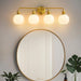 Irvine Gold Modern Frosted Glass 4-Light Vanity Light - Sweatfully