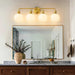 Irvine Gold Modern Frosted Glass 4-Light Vanity Light - Sweatfully