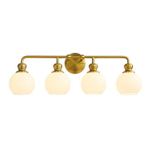 Irvine Gold Modern Frosted Glass 4-Light Vanity Light - Sweatfully