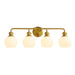 Irvine Gold Modern Frosted Glass 4-Light Vanity Light - Sweatfully