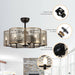 31" Linda Industrial DC Motor Downrod Mount Reversible Ceiling Fan with Lighting and Remote Control - Sweatfully