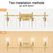Jasper Black & Gold Clear Glass 4-Light Bathroom Vanity Light - Sweatfully