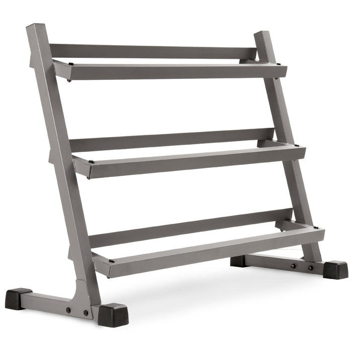 XMARK 3-Tier Dumbbell Rack - 10 Dumbbell Pairs XM-3107.1-BLACK - Sweatfully