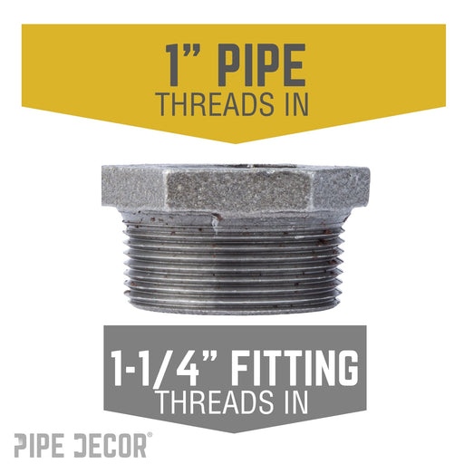 1 1/4 in. x 1 in. Black Bushing - Sweatfully