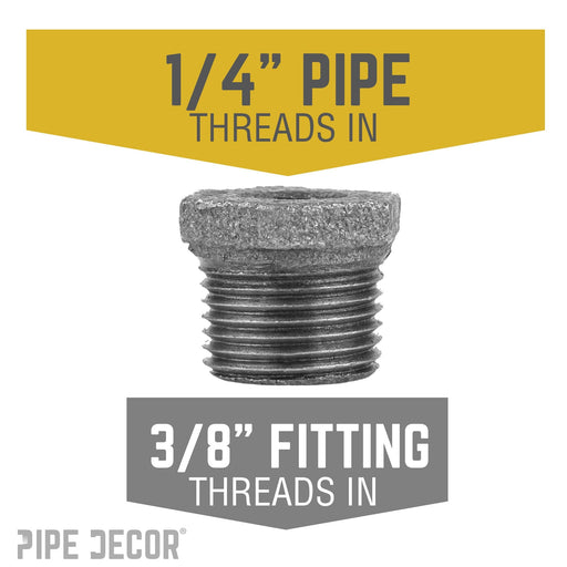 3/8 in. x 1/4 in. Black Bushing - Sweatfully
