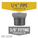 3/8 in. x 1/4 in. Black Bushing - Sweatfully