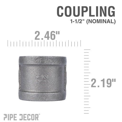 1 1/2 in. Black Coupling - Sweatfully