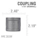1 1/2 in. Black Coupling - Sweatfully