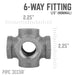 1/2 in. Black 6-Way Fitting - Sweatfully