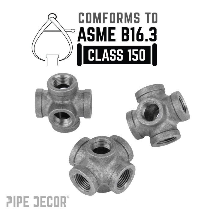 3/8 in. Black 6-Way Fitting - Sweatfully