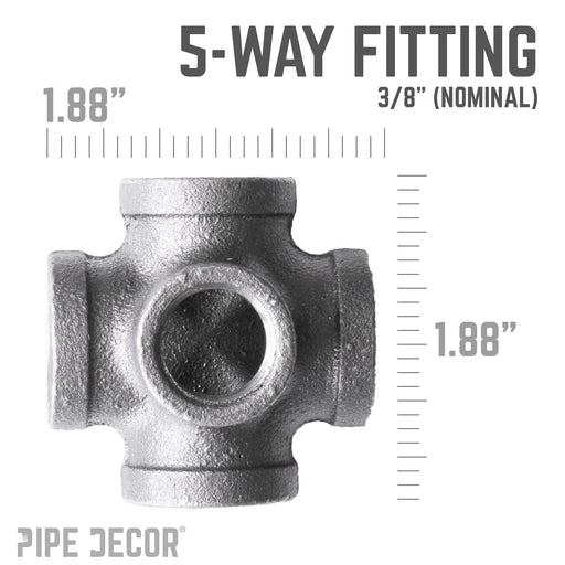 3/8 in. Black 5-way Fitting - Sweatfully