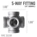 3/8 in. Black 5-way Fitting - Sweatfully