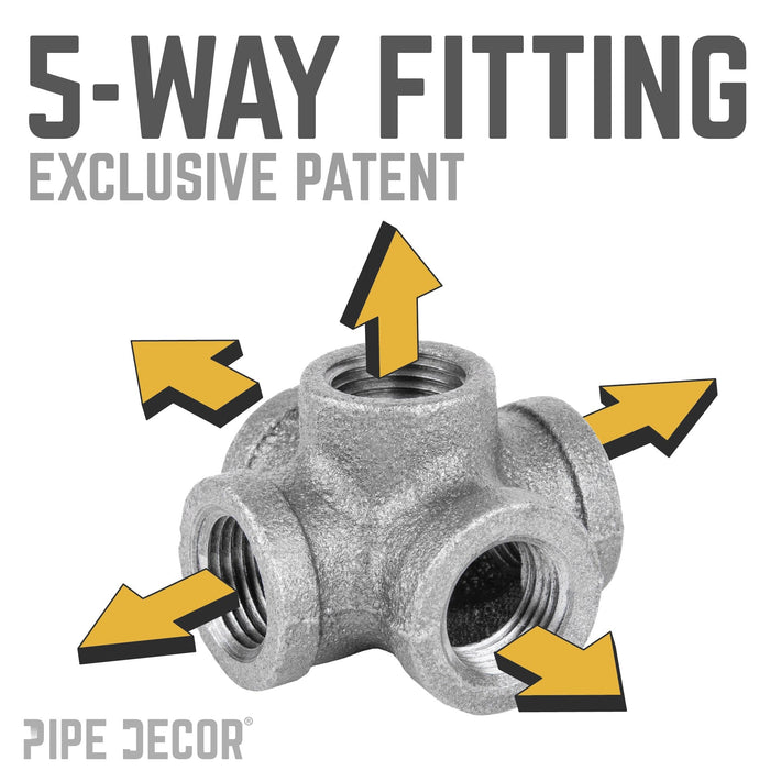 3/8 in. Black 5-way Fitting - Sweatfully